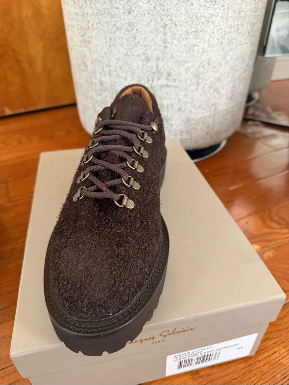 Jacques soloviere Men's Dark Brown Suede Lace-Up Casual Shoes